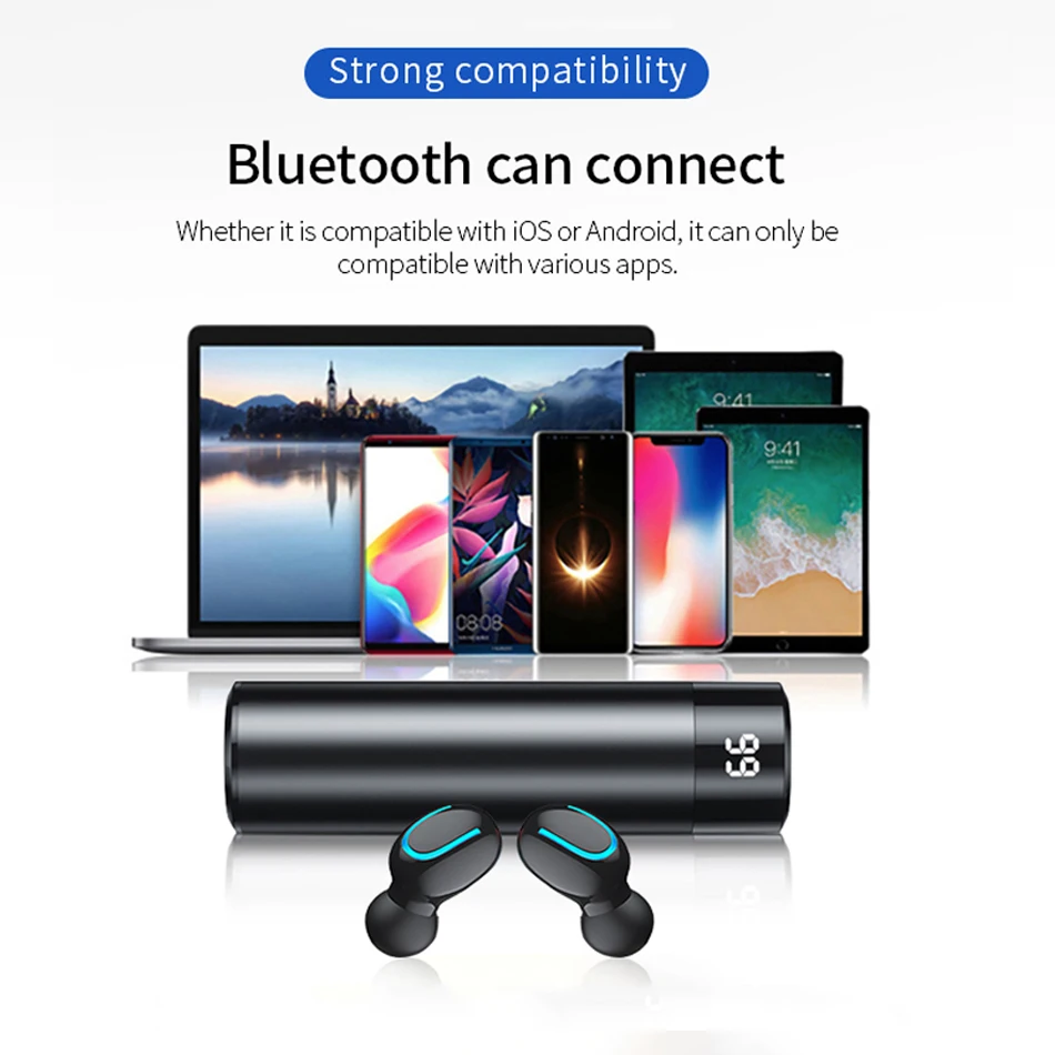 

Oppselve TWS Wireless Earpiece Handsfree in ear Bluetooth Earphones Intelligent LED Digital Display Headset With Charging Case