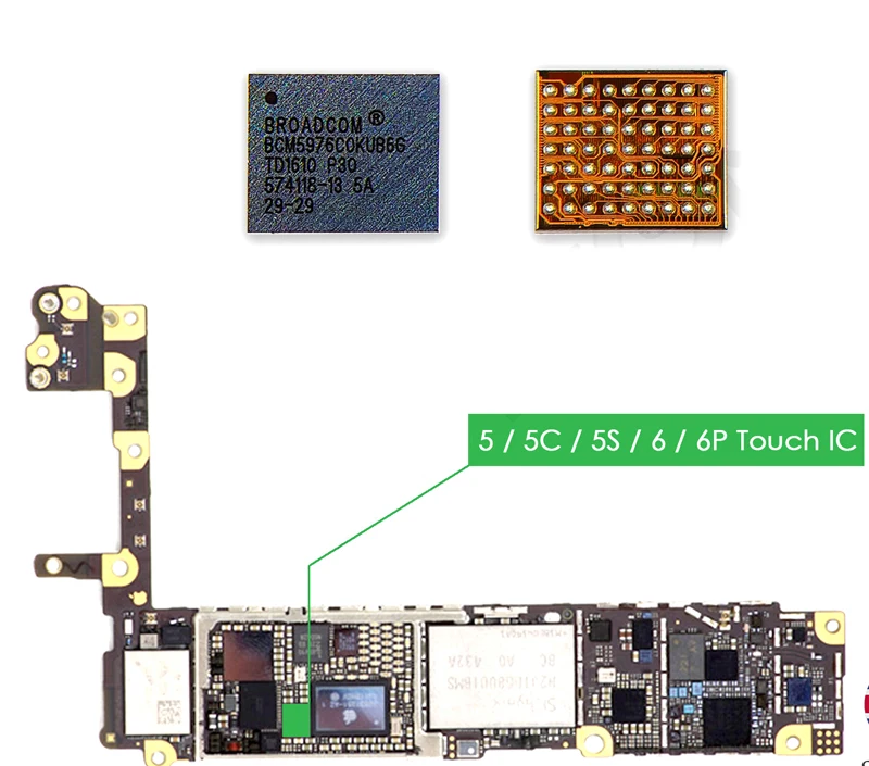 Новый U2401 белый сенсорный дигитайзер IC BCM5976C1KUB6 чип для iPhone 6 & Plus 5 5C 5S|Платы