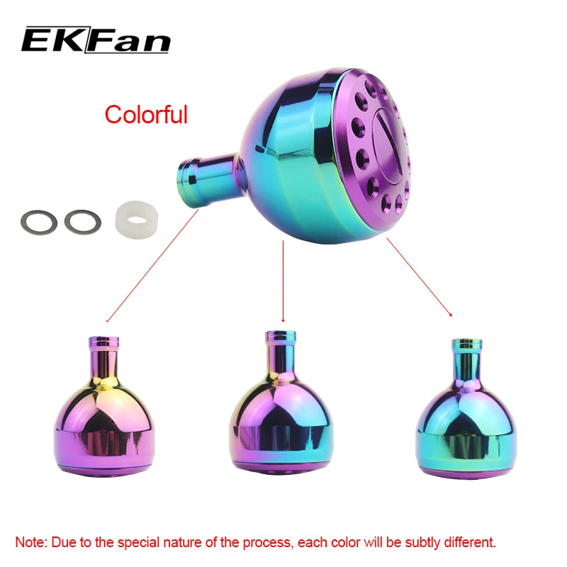 EKFan 2000 Серия Радужный цвет рыболовная ручка для катушки baitcasing Рыболовные