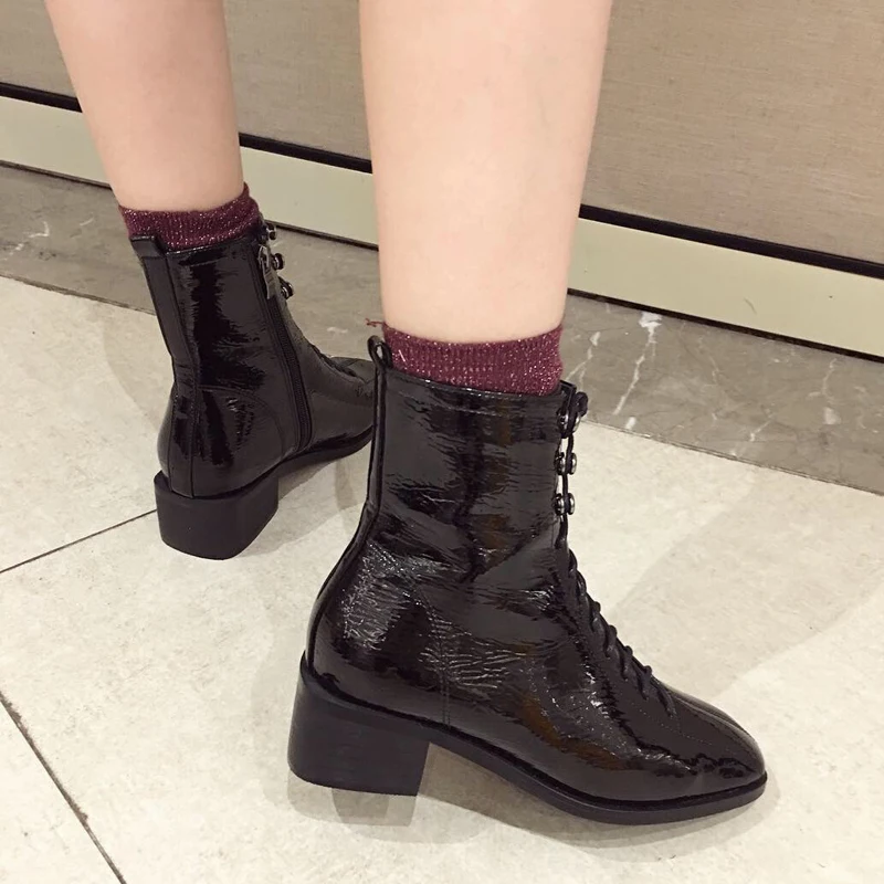 Wellwalk/ботинки Martens женская зимняя обувь женские ботинки Челси на квадратном