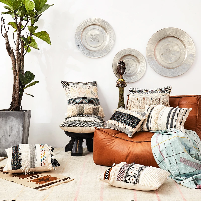 Ручная работа Индия Марокко вязаная тканая Подушка наволочка в скандинавском