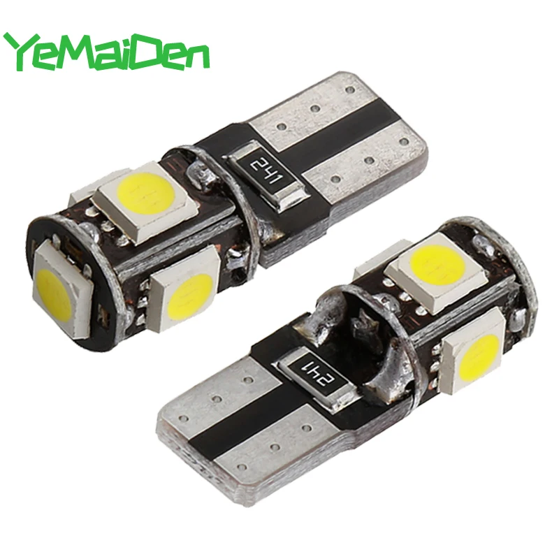 10 шт. светодиодные лампы T10 Canbus 12 В 5050 5 smd 6000K 5W5 W5W|Сигнальная лампа| |