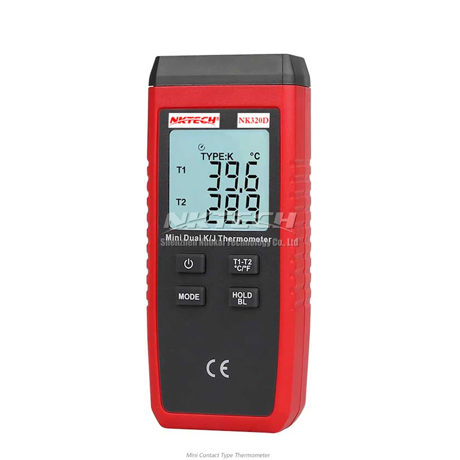 NKTECH NK320D цифровой термометр термопары двухканальный T1/T2 температура (K) 50 ~ 1300 (J) 1200