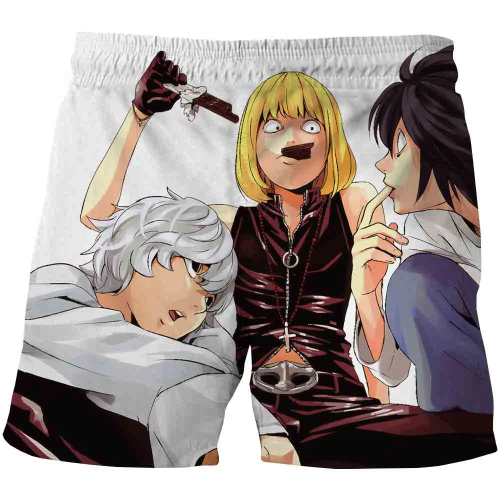 

New Anime 3D printed Men's Casual Death Note Shorts Quick Dry Beach Shorts Men's Outdoor Trousers Men's Casual Shorts Streetwear