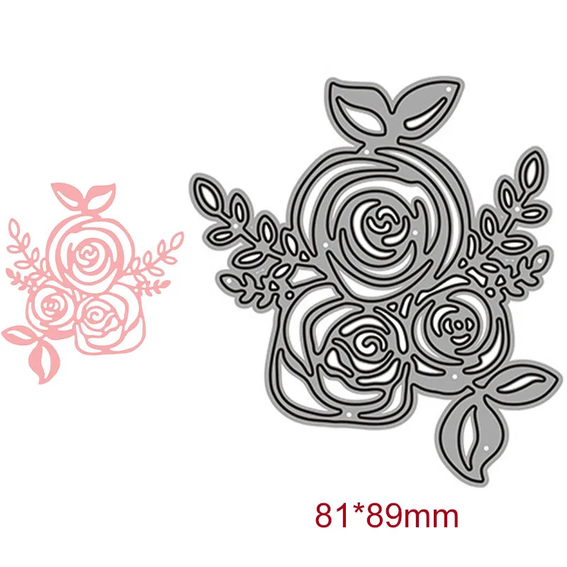 

Pretty Posy Roses Flower Bouquet Metal Cutting Dies Cut Mold Card Scrapbook Paper Knife Mould Blade Punch DIY Handicrafts 2022