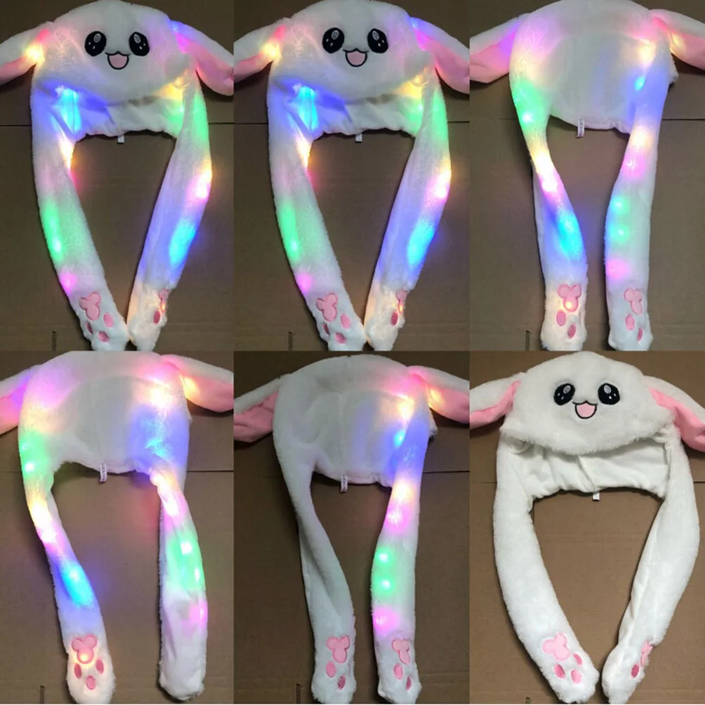 Милая плюшевая шапка кролика с подвижными ушами вверх и вниз теплая милая