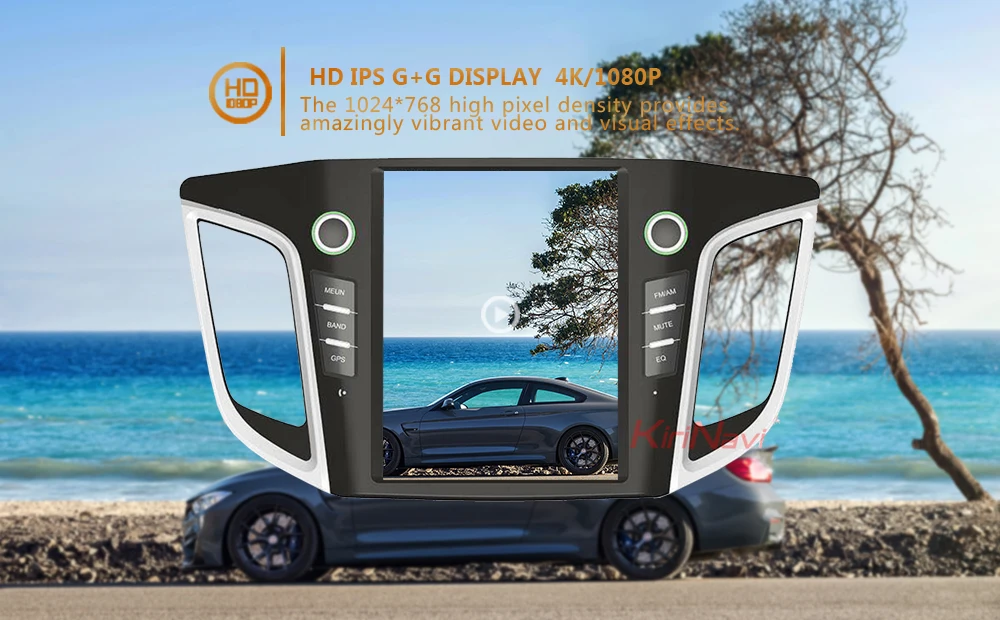 KiriNavi вертикальный экран Tesla style 10," Android 8,1 Автомобильная магнитола для hyundai IX25 Creta автомобильный Dvd мультимедиа gps навигация