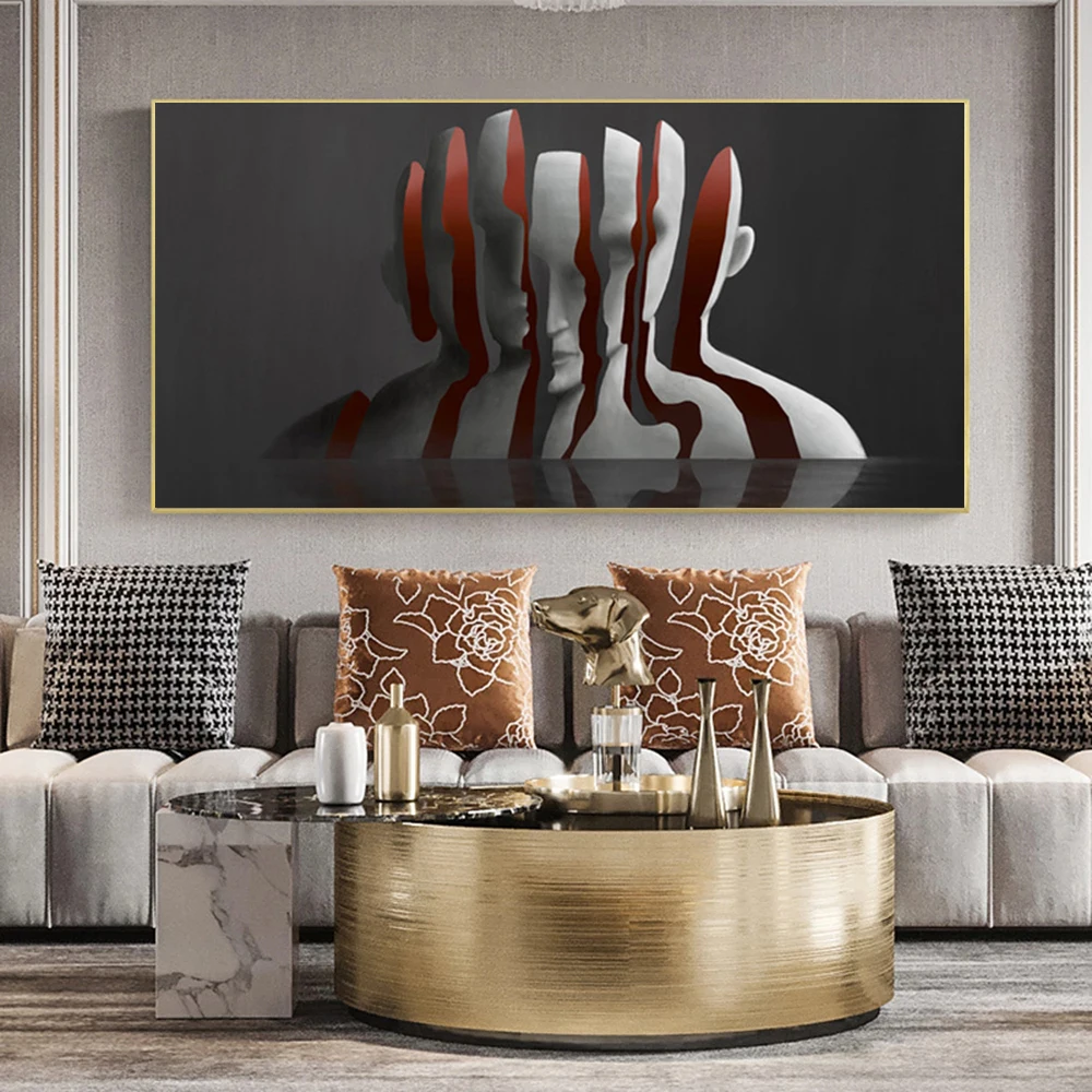 

Modern Abstract Man Statue Portrait Canvas Painting Poster and Prints Wall Art Pictures for Living Room Home Decor Gifts