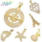 Juya DIY принадлежности для подвесок Micro Pave Циркон Элегантные Блестки компас подвески для рукоделия ювелирных изделий ожерелья браслетов