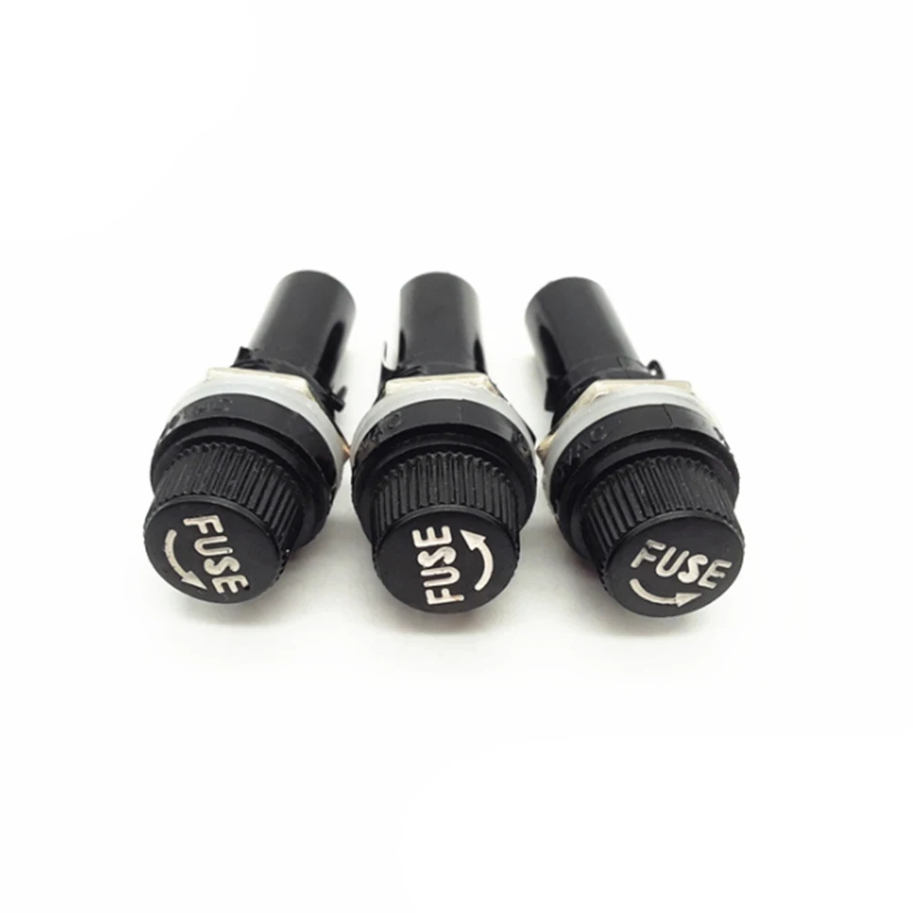 

10PCS 5x20mm Fuse Mount Holders Panel Mount Screw Cap Fuse Holder Case