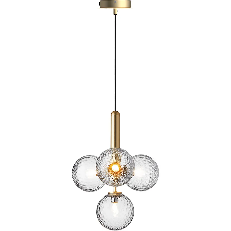 

Современная Скандинавская простая люстра E27, креативный дизайнерский светодиодный светильник в виде стеклянного шара, комнатный подвесной...