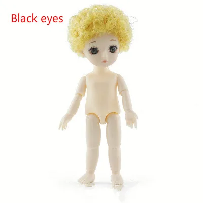 yellow Голубые глаза Bjd мульти-шарнирная кукла 1/12 13 шарнирная Bjd Кукла 16 см голубые глаза оригинальные куклы принцессы для девочек Подарки на день рождения игрушки для детей - Цвет: yellow
