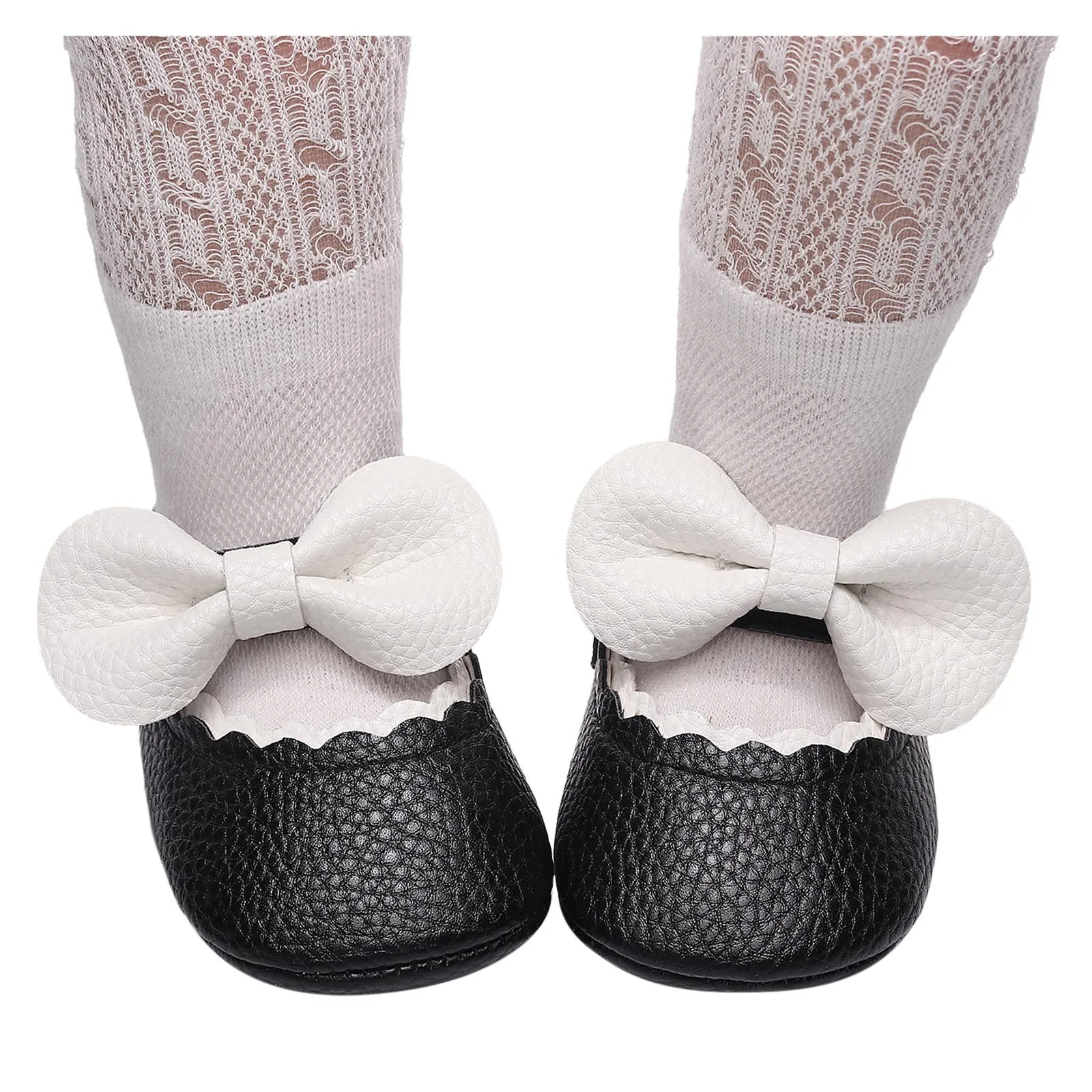 

Toddler Kids Shoes Baby Girls Bow Slip-on Cute First Walk Lace Casual Single Shoes Breathable Leathers Sweet Sandals Bow R5