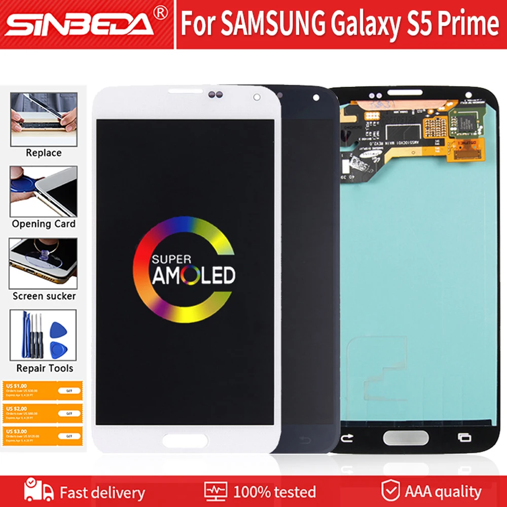 Экран 5 1 дюйма Super AMOLED для SAMSUNG Galaxy S5 Prime G906S G906L G906K ЖК дисплей дигитайзер сенсорного