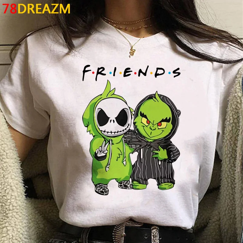 Рождественская футболка Grinch одежда для женщин 2021 пар tumblr ulzzang топы футболки kawaii |