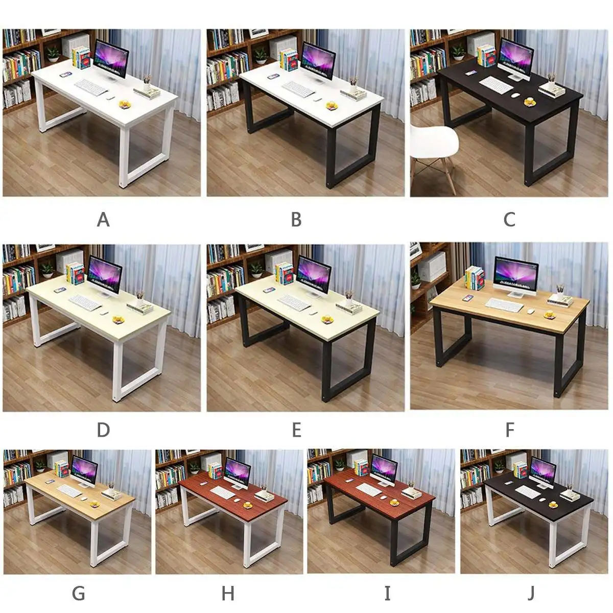 

120*60*70cm Steel wood desktop Computer Desk office computer desk home simple writing and learning desk Up to 800 kg