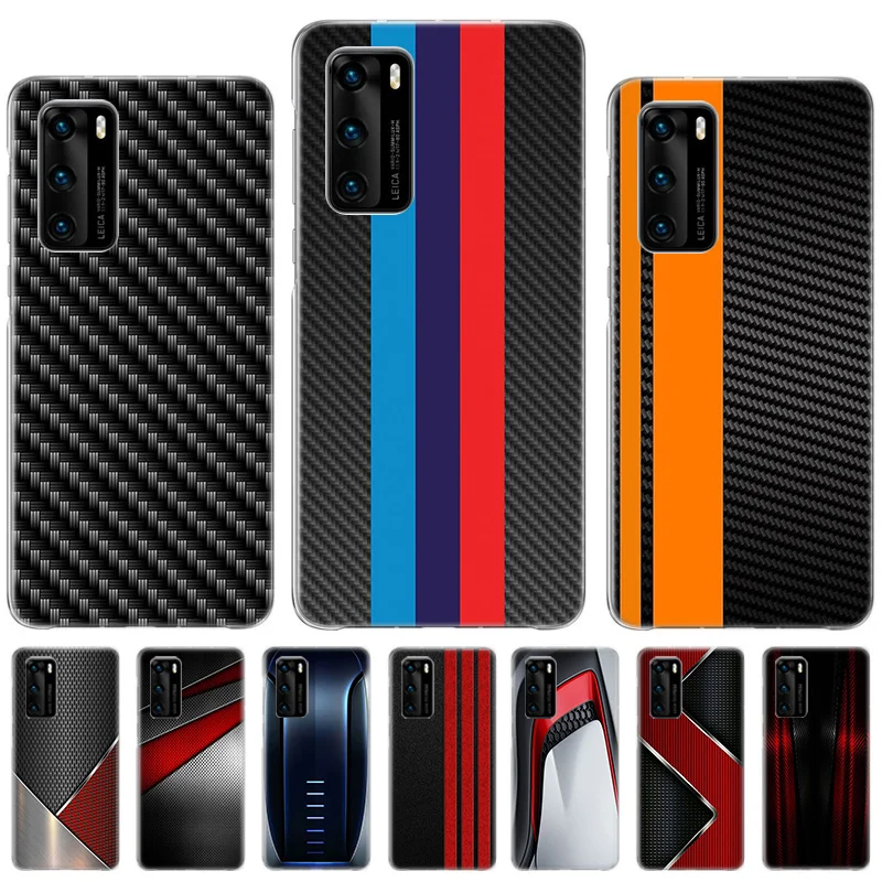 

Carbon Fibre Sports Car Bumper Case For Huawei Honor 10 lite 8X 9X 20S 30S 50 Pro Mate 20 30 40 Pro Protect Phone Cover