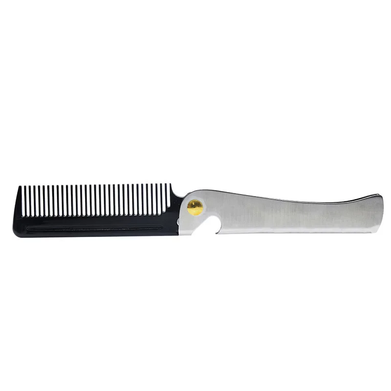 

Folding Stainless Steel Combs For Men Oil Head Portable Beard Combs Hair Styling Product Combs For Man