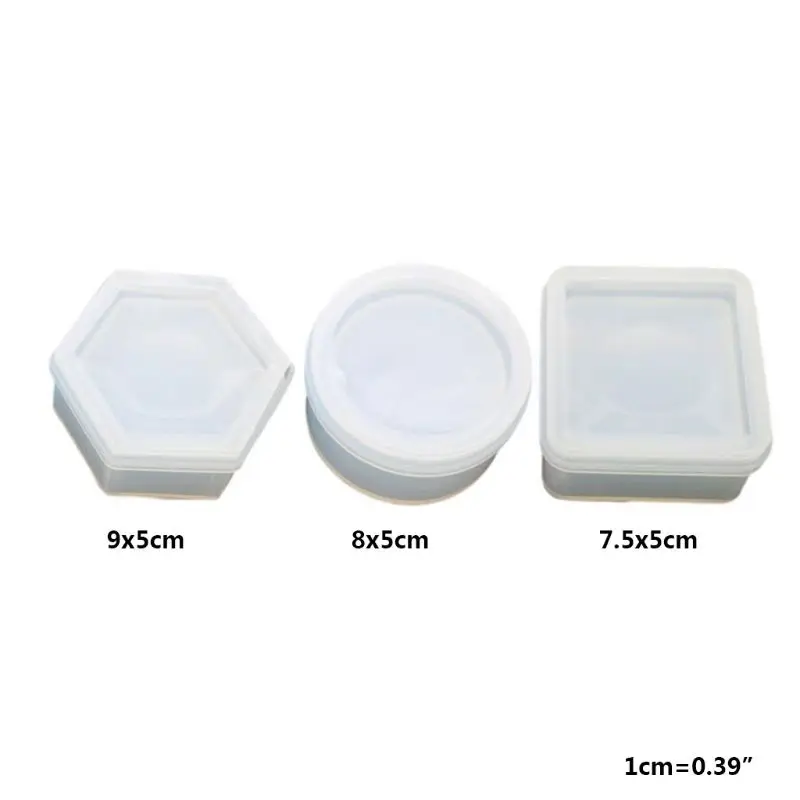 

3Pcs Crystal Epoxy Resin Mold Storage Box Casting Silicone Mould Handmade DIY Crafts Jewelry Making Tool