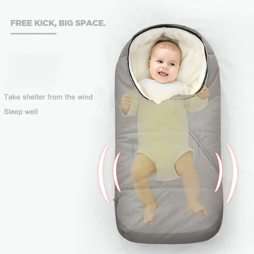 

Newborn Envelopes Sleeping Bags Coral velvet Winter Infant Stroller Sleep Sack Footmuff Windproof Wheelchair Bunting Bags