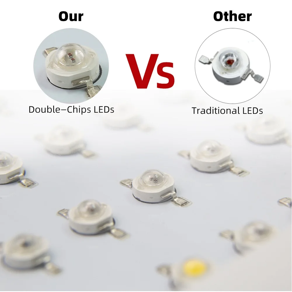 Светодиодный светильник для выращивания 1000 Вт полный спектр двойные чипы