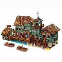 30102 30103 compatible model of captains wharf toys 21310 old fishing shop building blocks bricks diy birthday gift