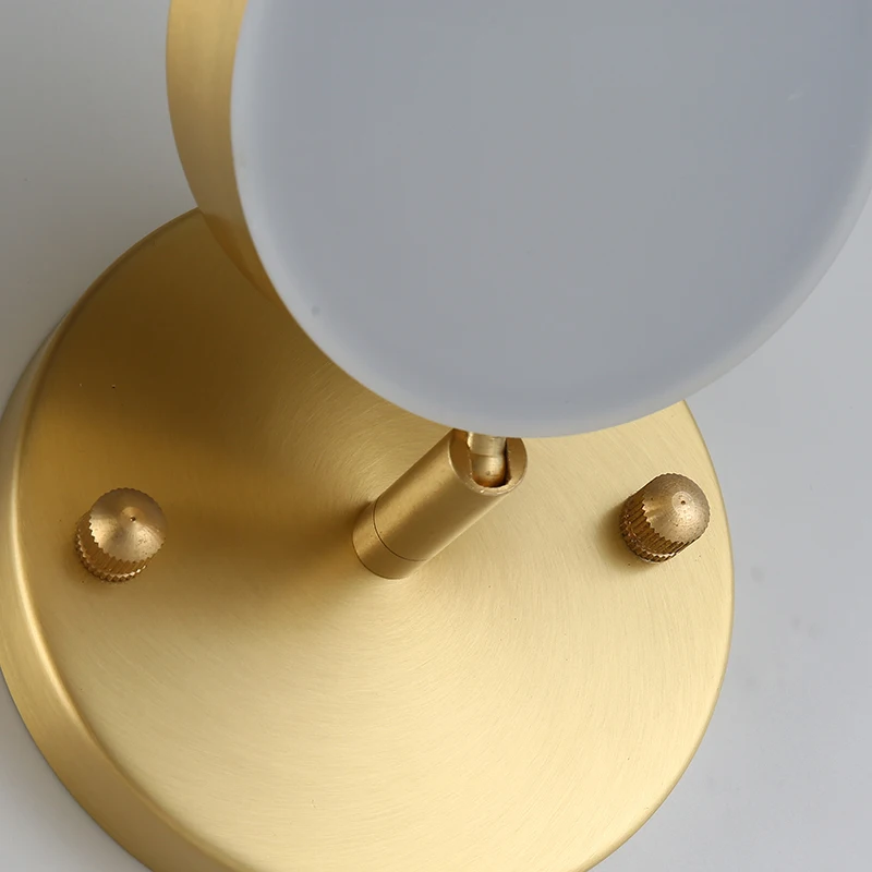

Nordic minimalist style room bedroom bedside lamp post modern minimalist light luxury golden mirror front lamp aisle wall lamp