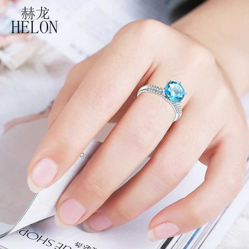 

Sterling Silver 925 Round 4.12ct Genuine Blue Topaz 0.4ct Diamonds Wedding Ring Women Special Flowers Fine Jewelry Diamonds Ring