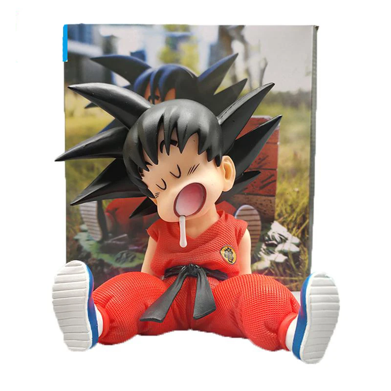 

Cute Dragon Ball Z Anime Figure Childhood Son Goku Sleeping Position Action Figure Collection Model Toy for Kids Gift with Box
