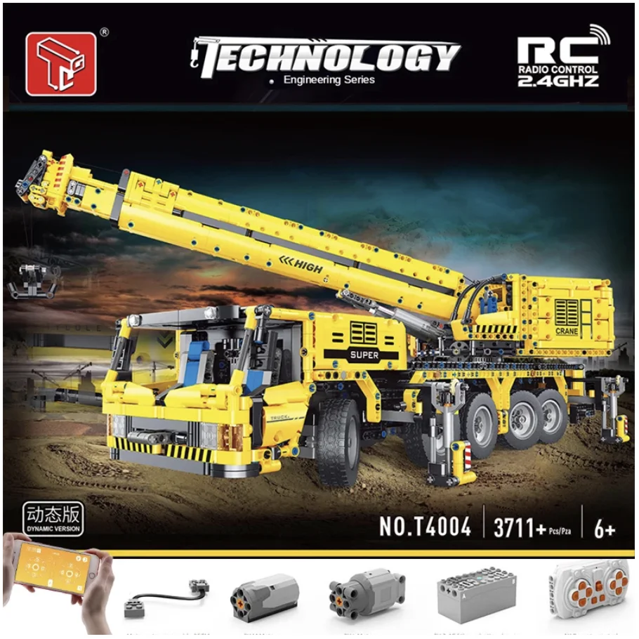 

Technical Ideas Engineering Series Building Blocks Moc Diy RC Crane Truck City Construction Model Bricks Toys for Children Gifts