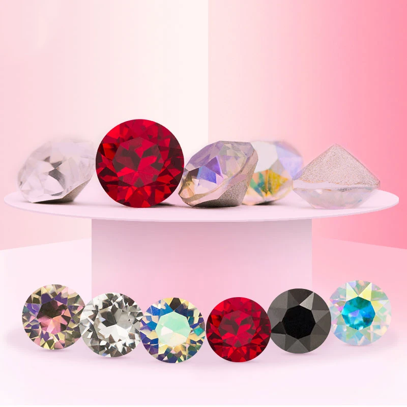 Цветные блестящие стразы XIAOPU Crystal AB круглые наклейки Rivoli на заднюю панель