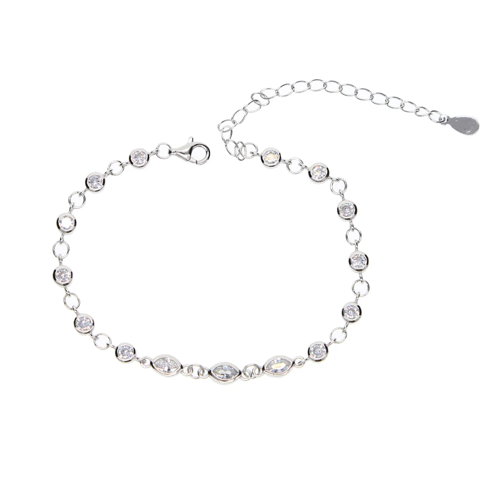 Браслет из серебра 925 пробы покрытый желтым золотом с инкрустацией от сглаза |