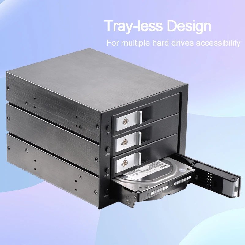 Uneatop 3.5in SATA aluminum 4-bay slots tray-less mobile rack for optical drive bay hdd Internal Backplane Enclosure