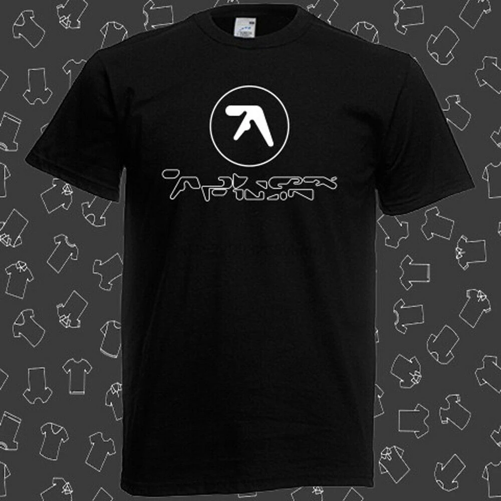 Мужская черная футболка APHEX TWIN Electronic Music IDM Logo | одежда