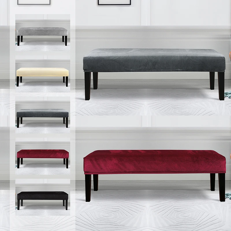 

Бархатный Чехол для стульев 5 цветов, чехлы на длинные сиденья, эластичные Чехлы для скамейки, чехол для защиты сидений для гостиной, кухни, с...