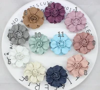 60pclot 2020 korea style mini 1 8 microfiber flowerrolled rosette flowerdiy fabric flower for women girls hair accessories