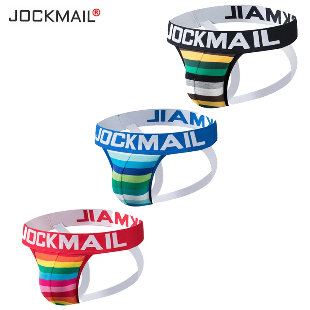 

JOCKMAIL Jockstrap Men New Cotton Low-waist Letters Suspensorio Masculino Ropa Interior String Homme Sexy3PCS Thong Tanga Hombre