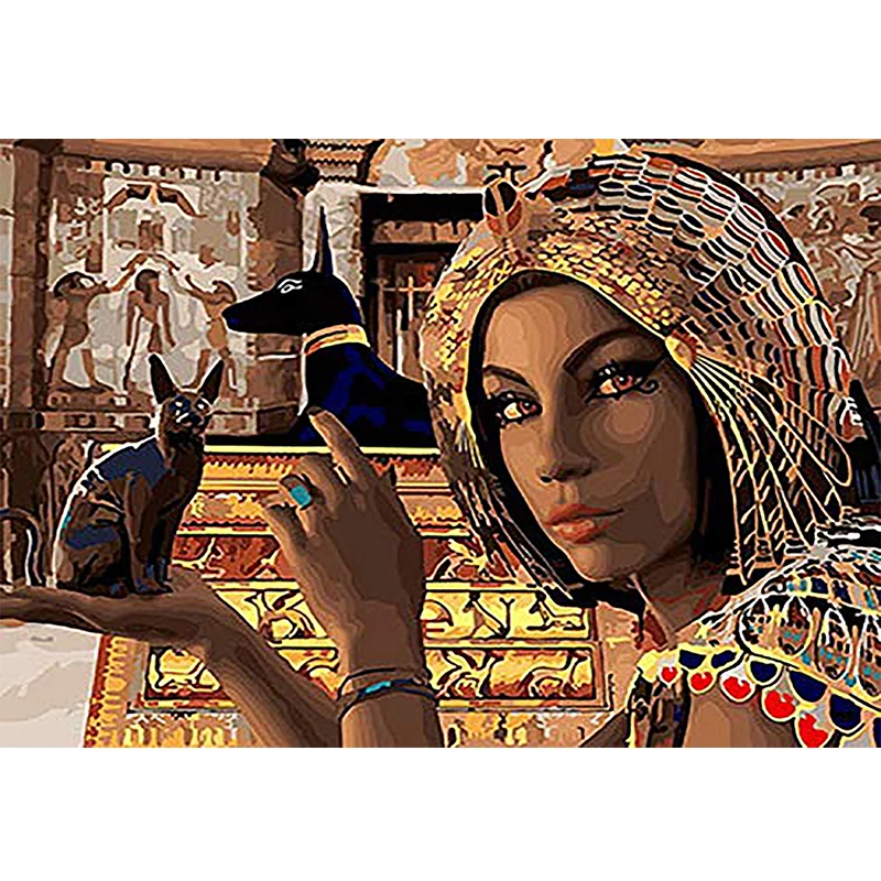 

DIY Oil Painting By Numbers Girl Paint Canvas Picture Hand Painted Pictures Sea Scenery Modern Home Decor Gift African woman