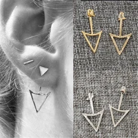 europe and america minimalist punk earrings set for women geometric 3d triangle hollow polygon earrings brincos party jewelry