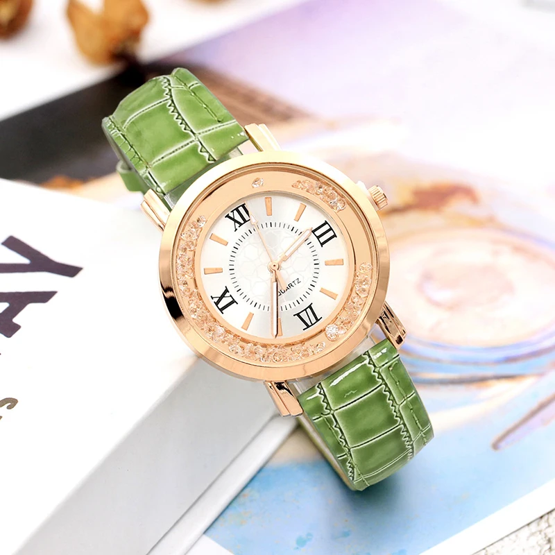 Модные женские часы с циферблатом из розового золота роскошные бриллиантами