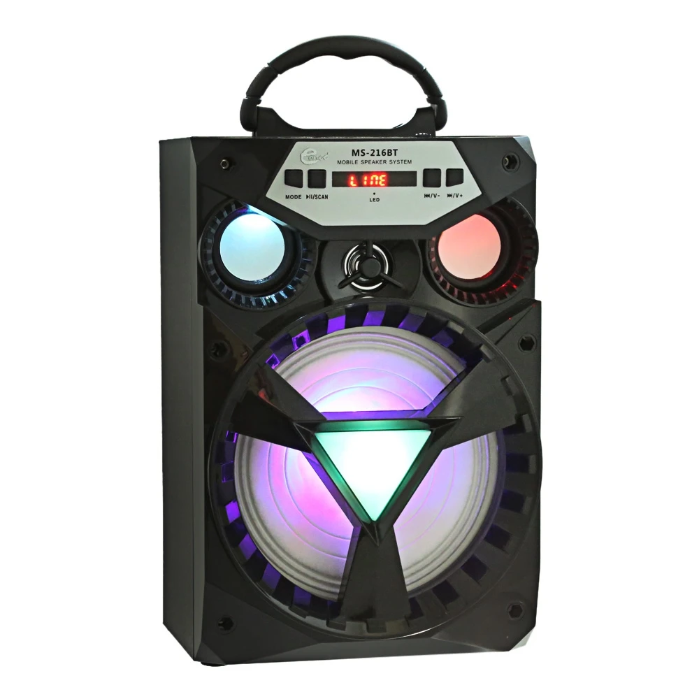 Портативный 15 Вт высокомощный Bluetooth динамик с ЖК экраном бас цветной