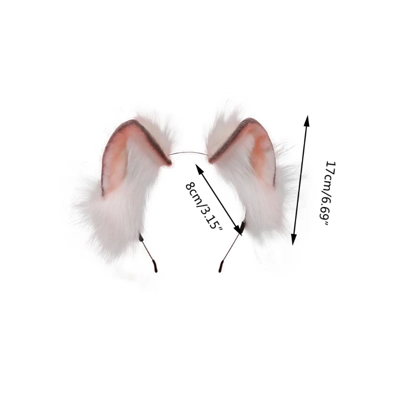

2021 New Girls Long Fur Animal Ears Headwear Plush Hair Hoop Handmade Cosplay Accessories