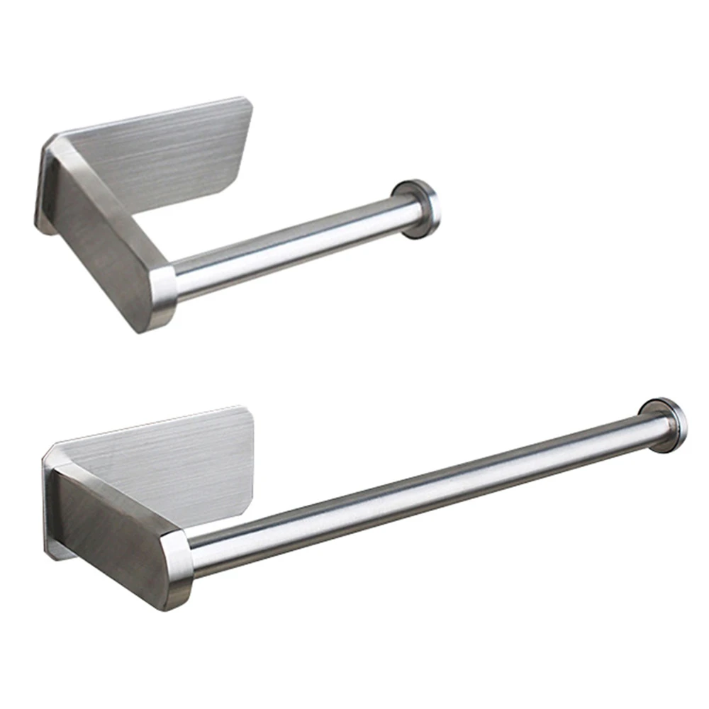 Нержавеющая сталь Матовый держатель для туалетной бумаги 3 м самоклеящийся