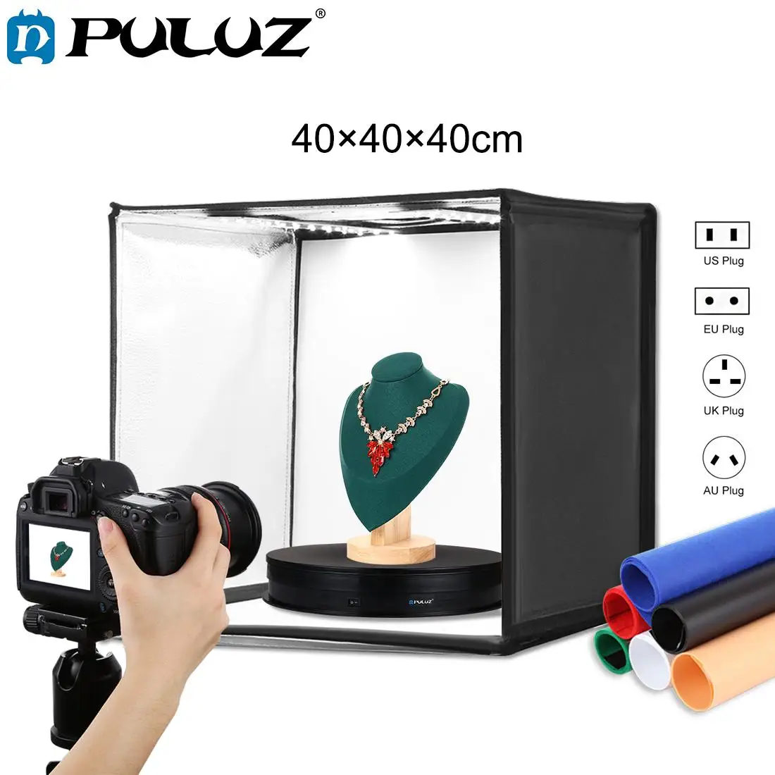 

PULUZ 40*40cm 16inc Mini Photo Studio Box Lightbox Photograghy Softbox Led Photo Lighting Studio Shooting Tent Kit Light box