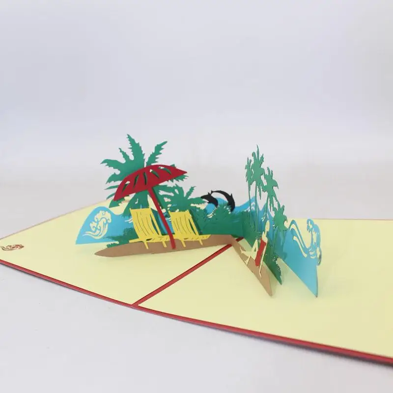 Творческие объемные поздравительные открытки деловые мужские и женские пляжные