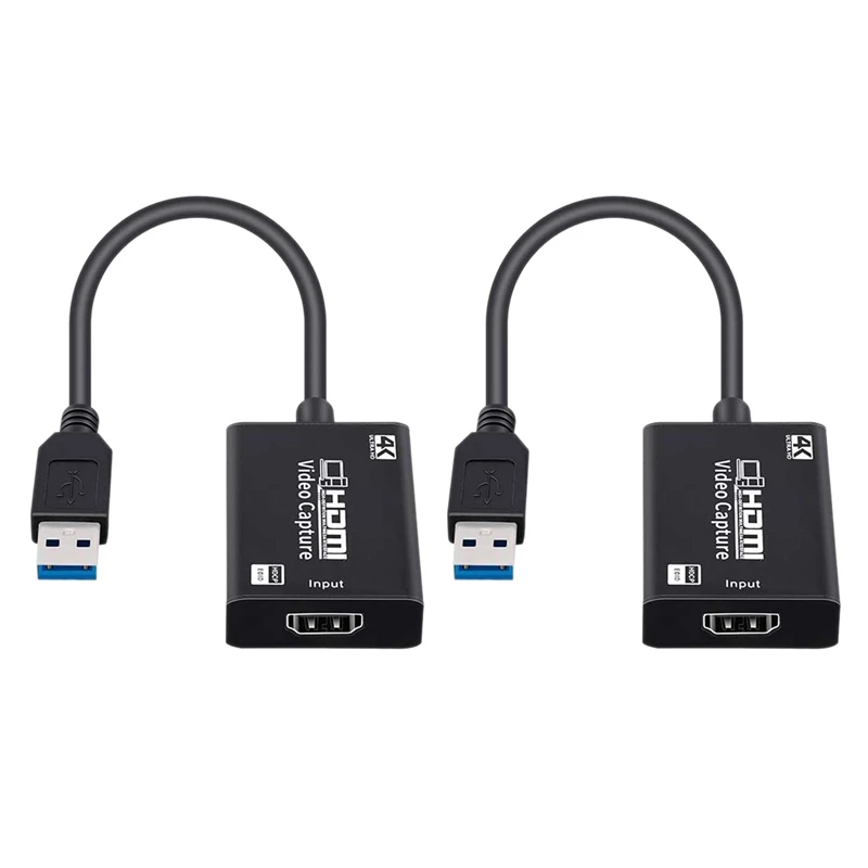 

2X Карта видеозахвата HDMI-USB 3,0 Full HD 1080P 4K HDMI карта захвата живой трансляции и записи