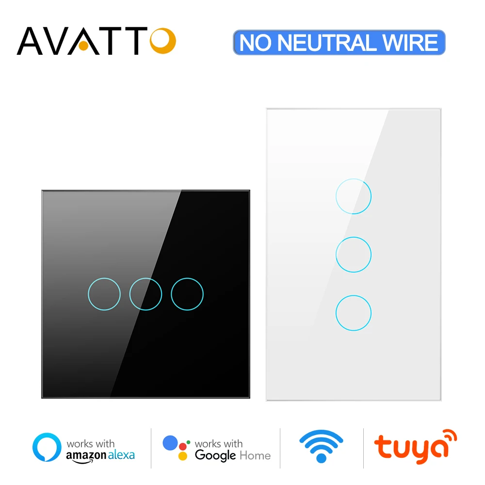 Выключатель света AVATTO с Wi-Fi не требует нейтрального провода дистанционное