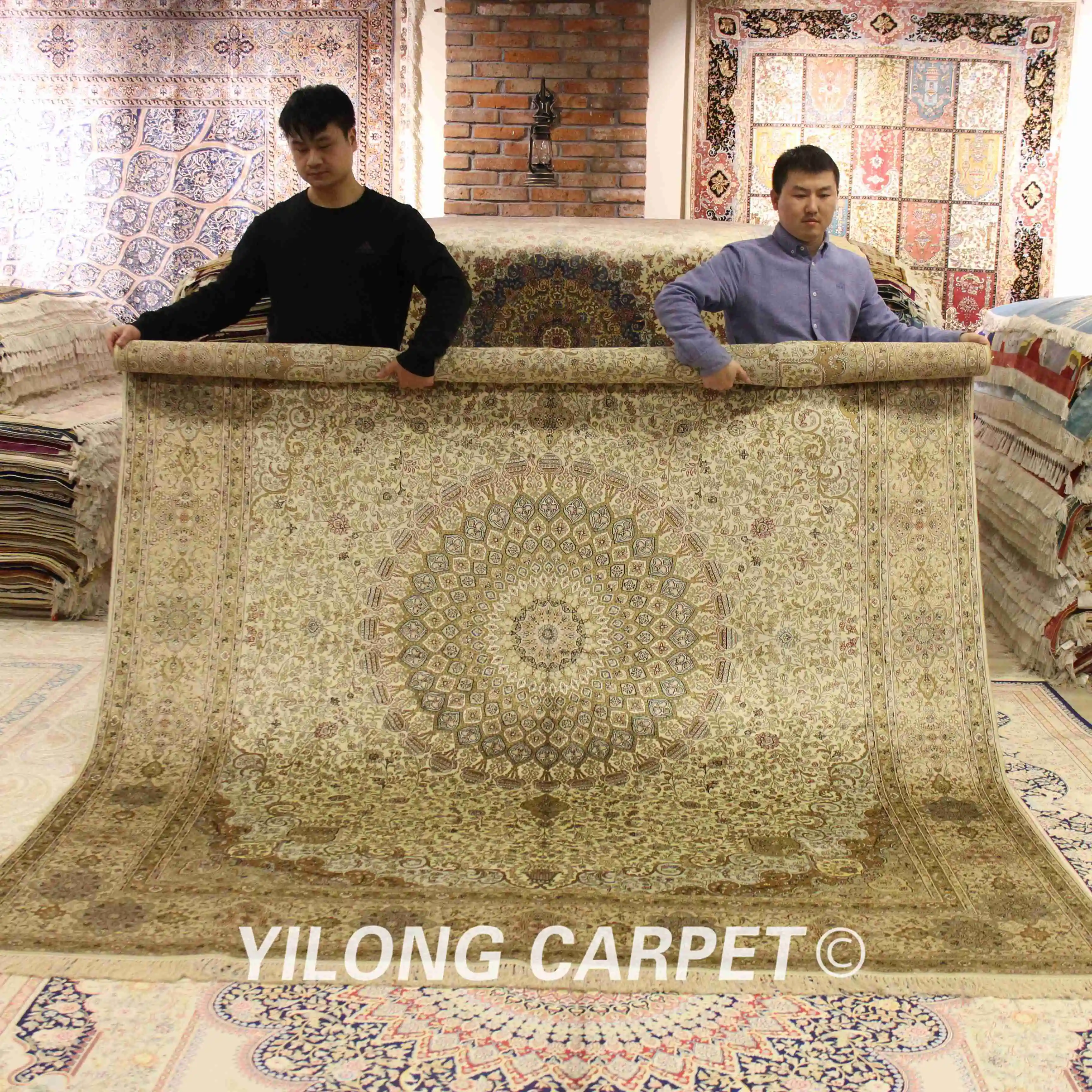 YILONG 8'x10' Классический белый и бежевый персидский ковер домашний декор ручной