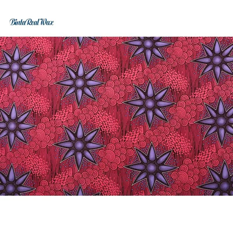 Настоящий воск Анкара ткань Настоящая Африканская с восковой печатью Ткань 6