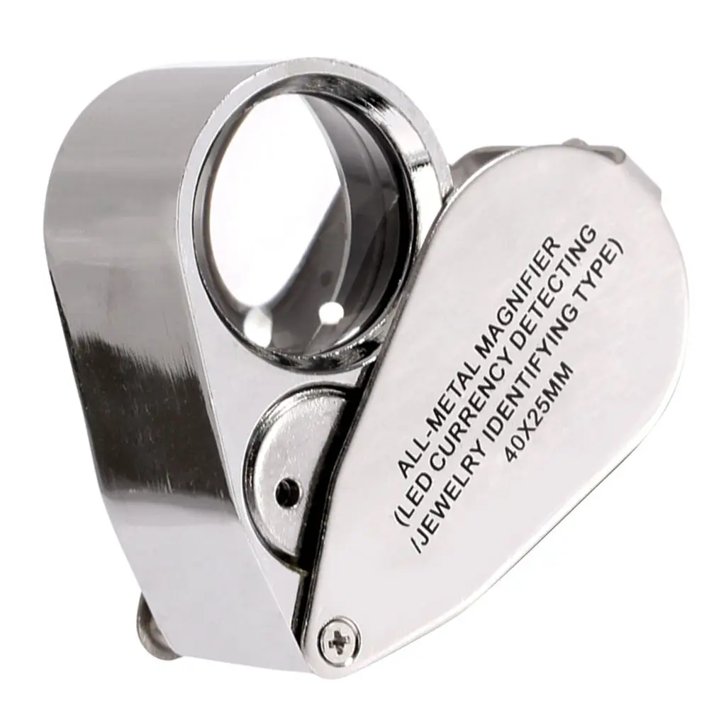 

40X Ювелирная светодиодная УФ-линза с подсветкой, лупа с металлической конструкцией и